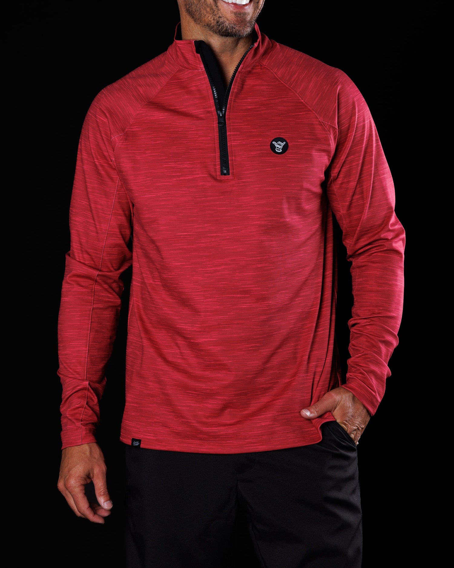 Crimson - Sunday Swagger Men's Performance Q-ZIP - KaraMarie