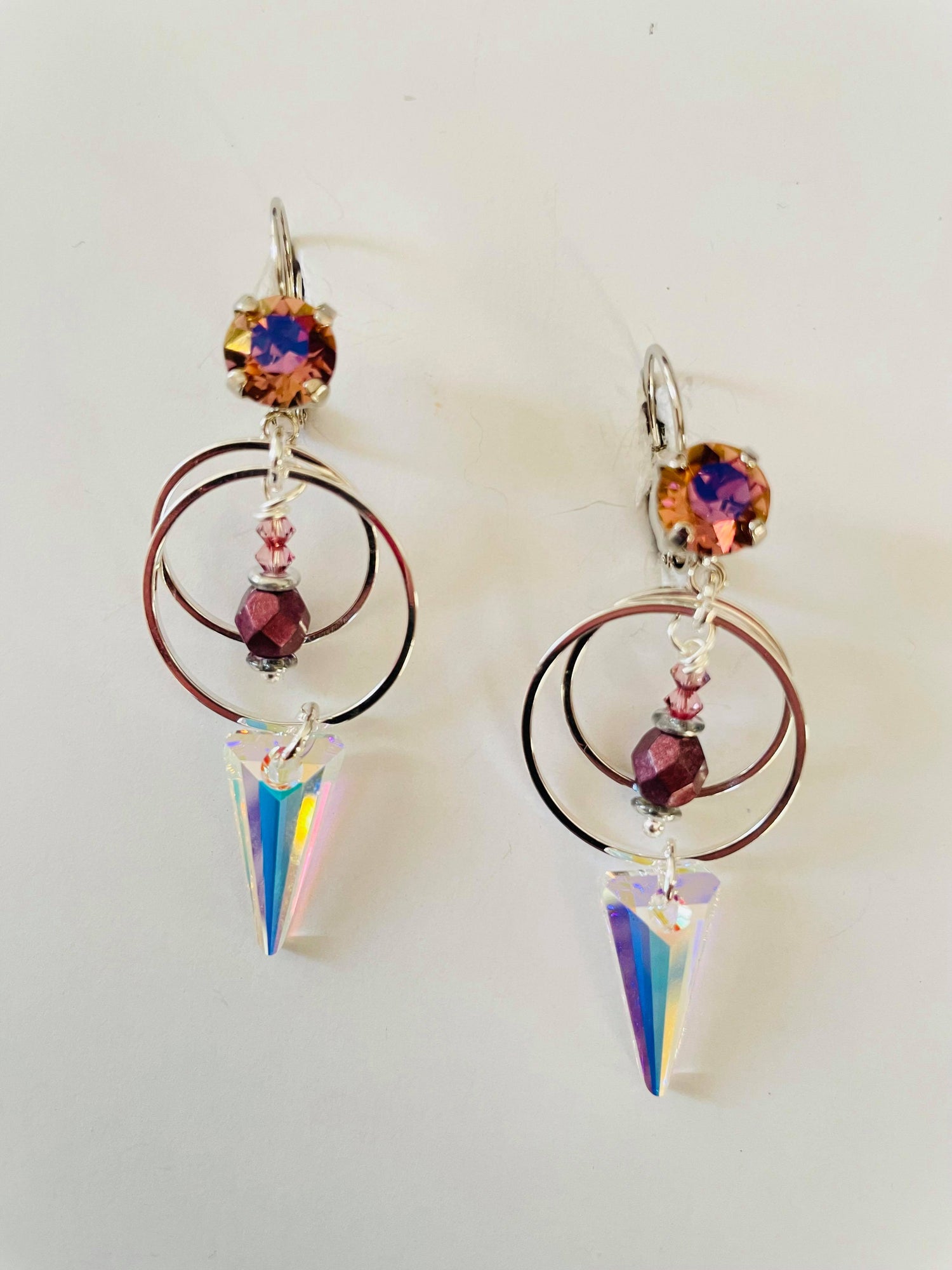 Crystal Spike Drop Earrings featuring Iris Lemon - KaraMarie