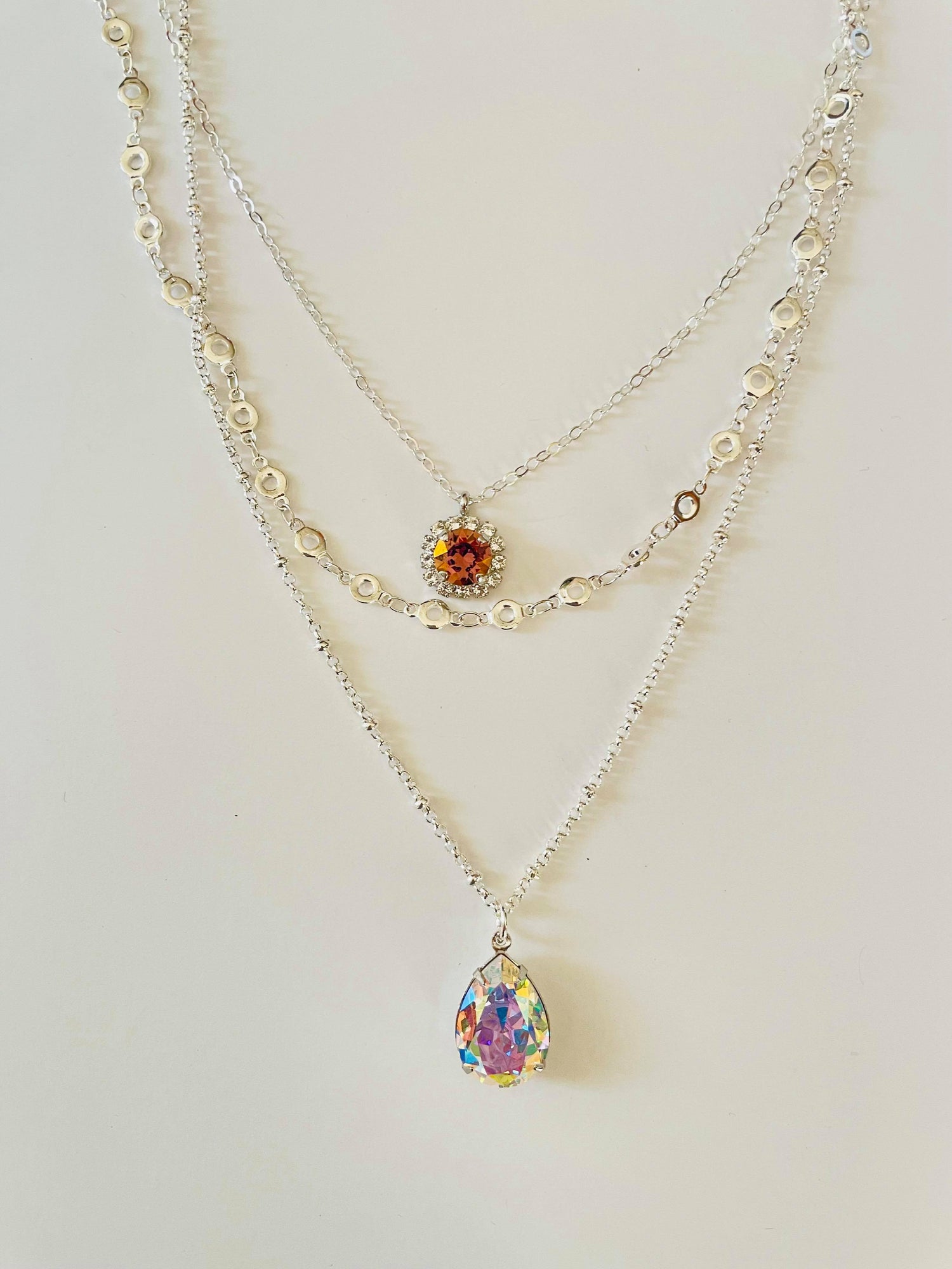 Triple Strand Necklace featuring Iris Lemon - KaraMarie