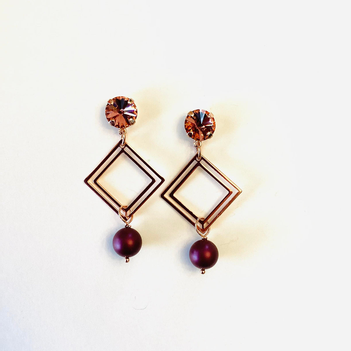 Rose Gold Berry Floating Earrings - KaraMarie