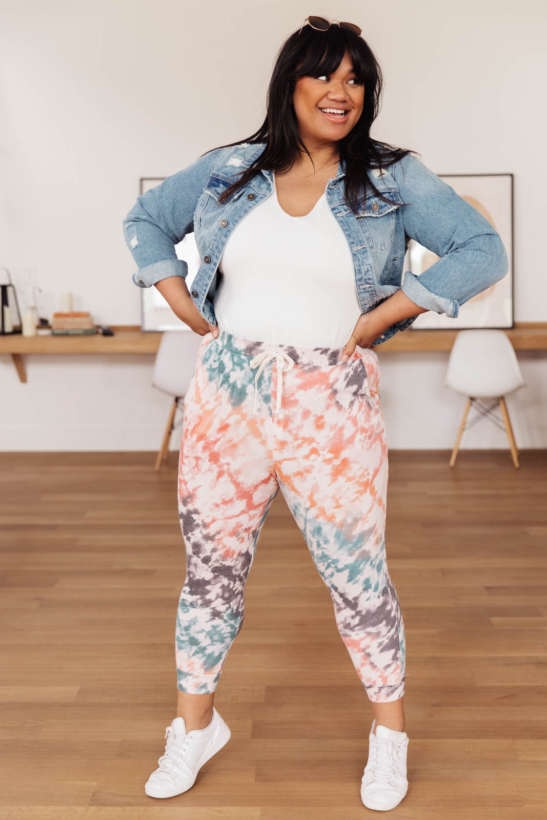 SAMPLE Coral Tie Dye Joggers