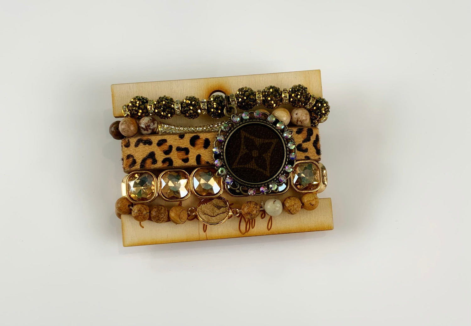 Upcycled LV Stacking Bracelets