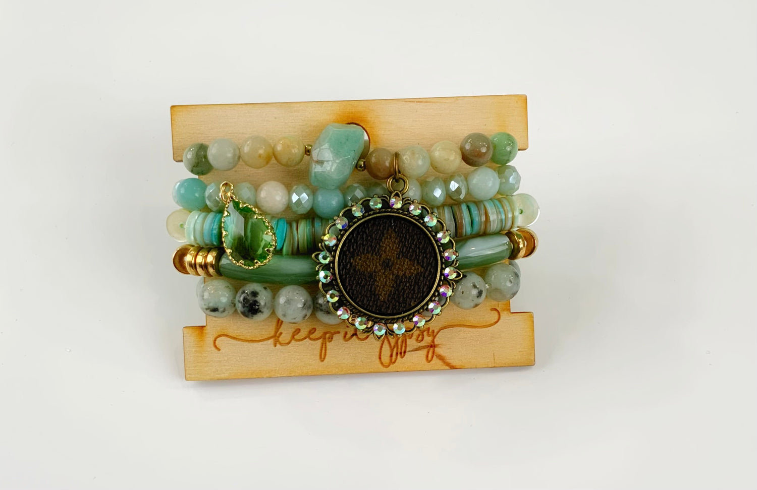 Upcycled LV Stacking Bracelets