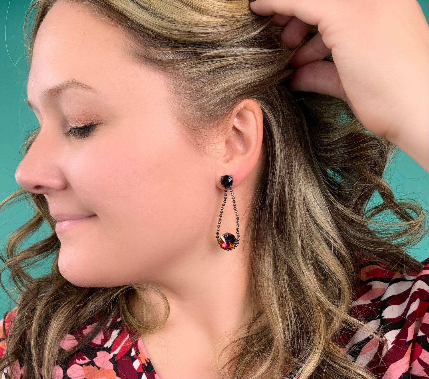 Rope Drop Earrings in Volcano