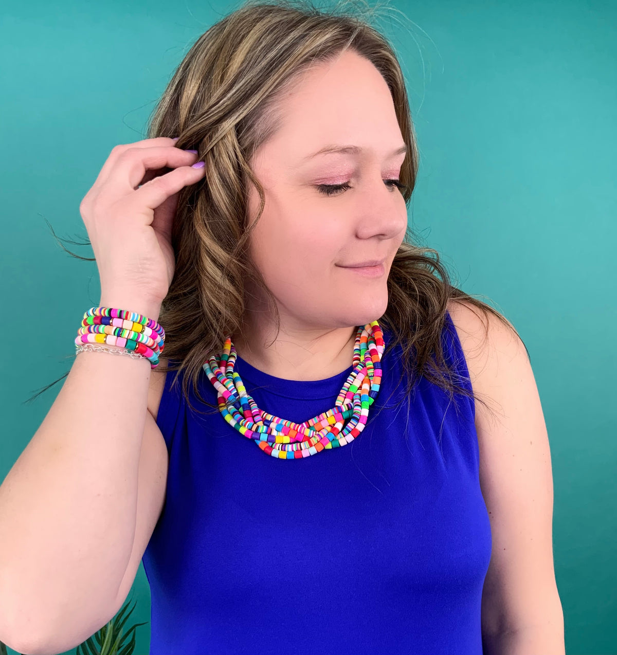 Heishi Braided Statement Necklace in Carnivale - KaraMarie