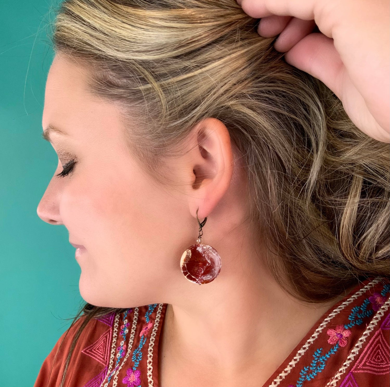 In Love Red Rock Earrings