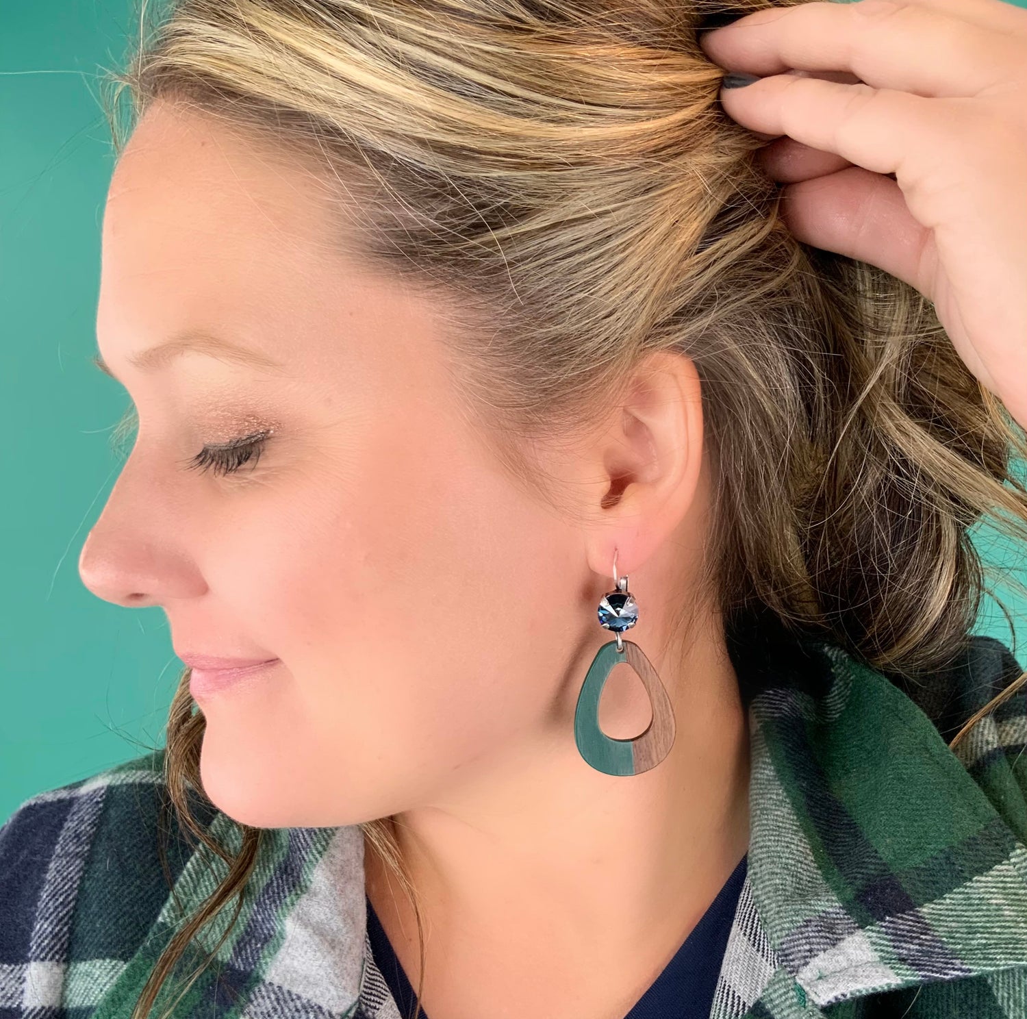 Forest Green Wood Earrings - KaraMarie