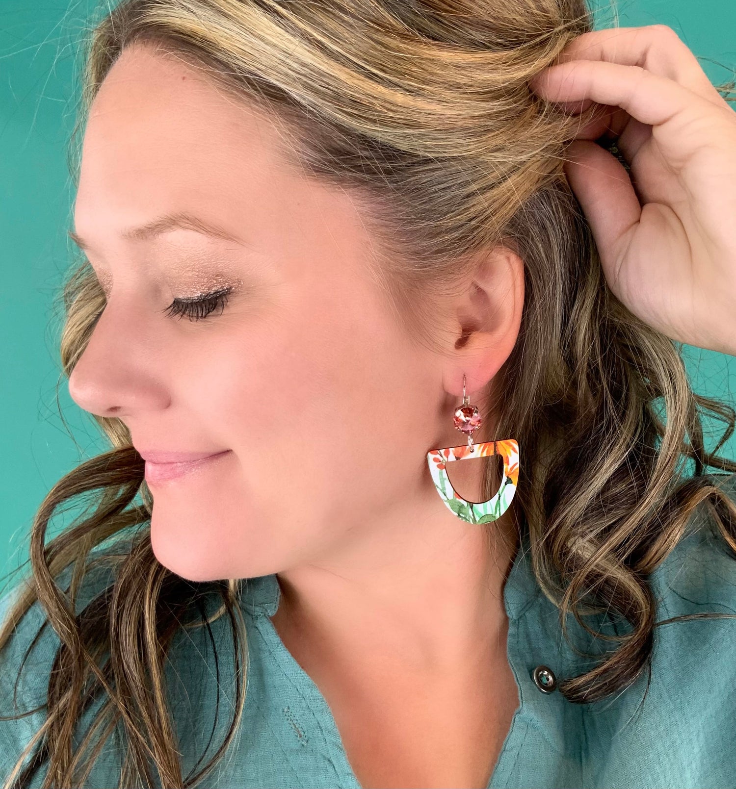 Fall Floral Wood Earrings