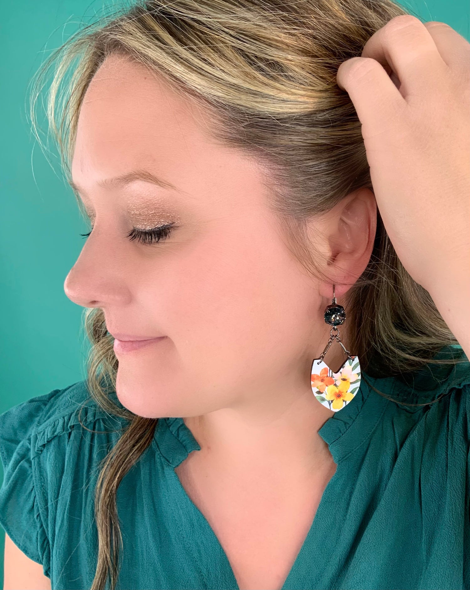 Fall Floral Wood Earrings