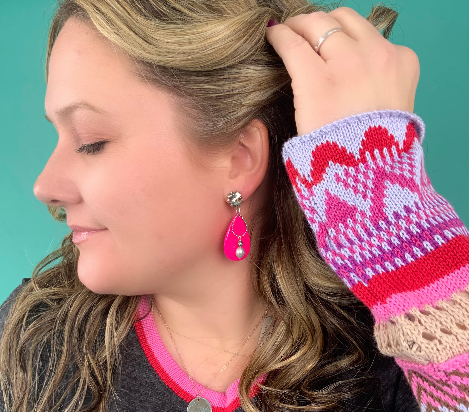 Weekend Warrior Pink Earrings