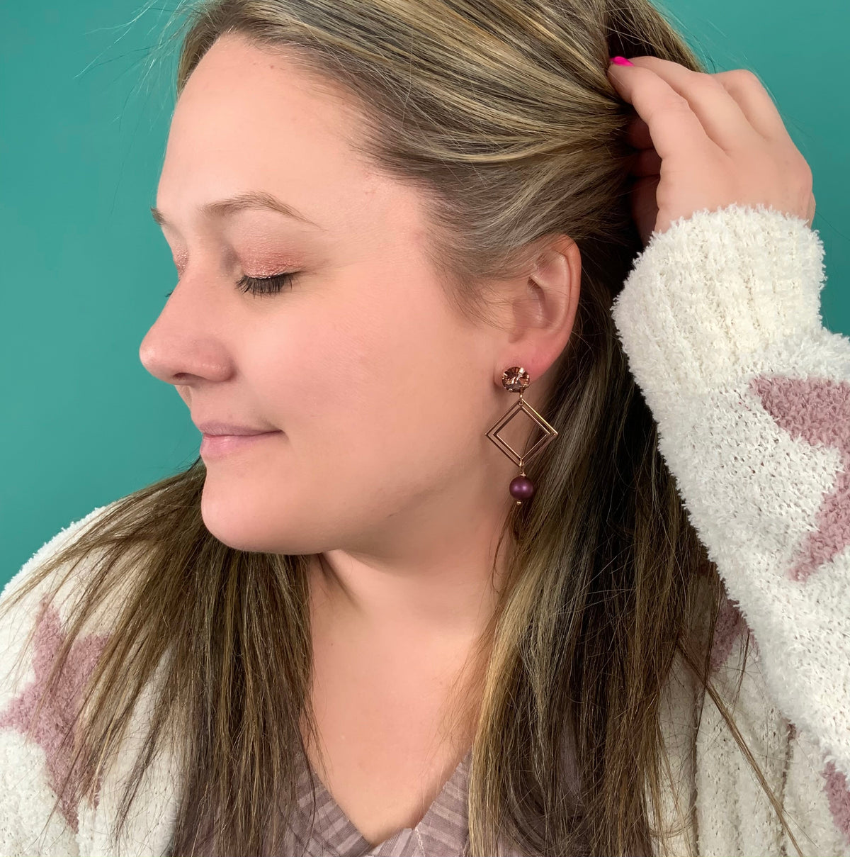 Rose Gold Berry Floating Earrings - KaraMarie