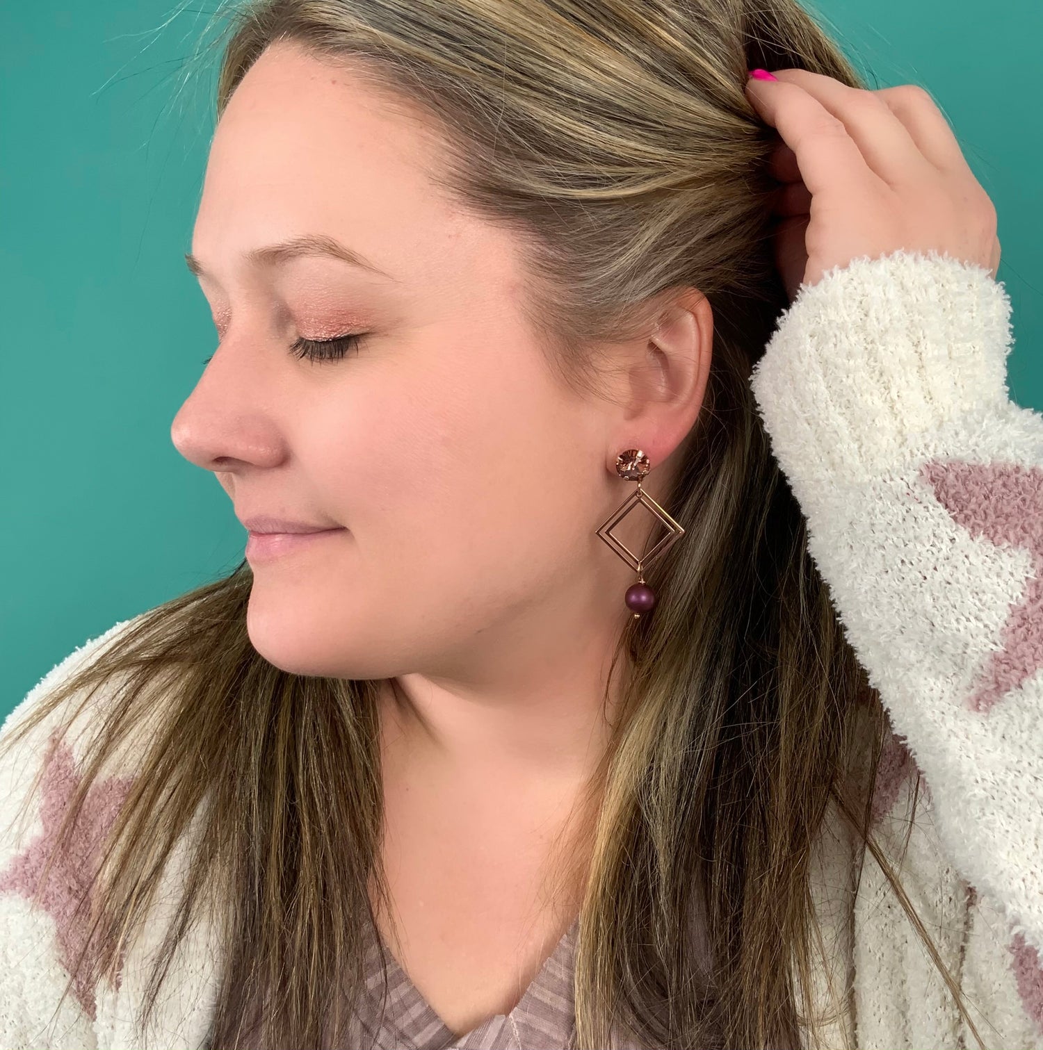 Rose Gold Berry Floating Earrings - KaraMarie