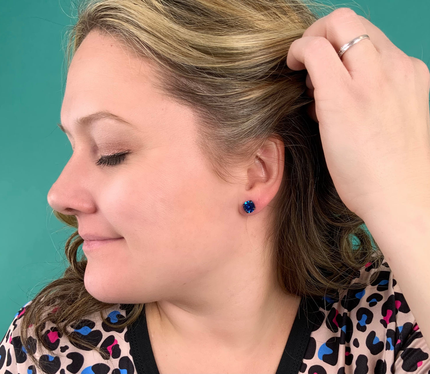 Earring Set! Fuchsia + Capri Blue Post Set!