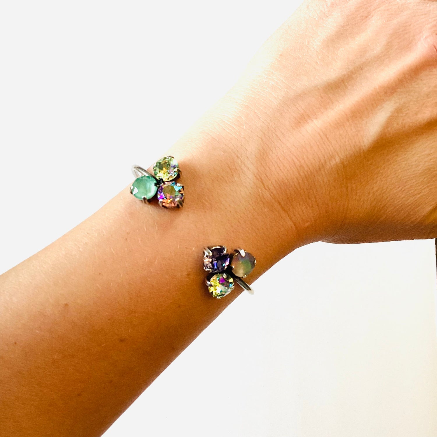 Triangle Open Top Bangle featuring Greige Pastel
