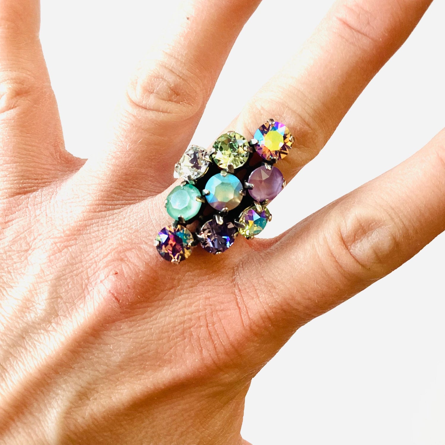 Polka Dot Ring featuring Greige Pastel