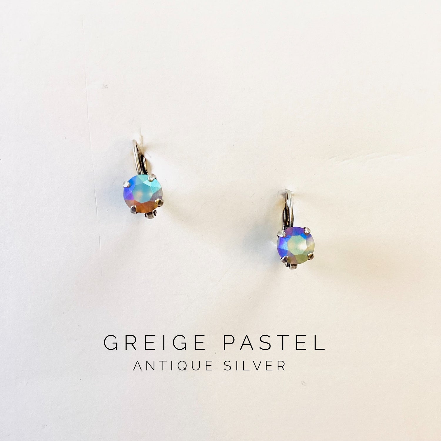 8mm Drop OR Post in Greige Pastel