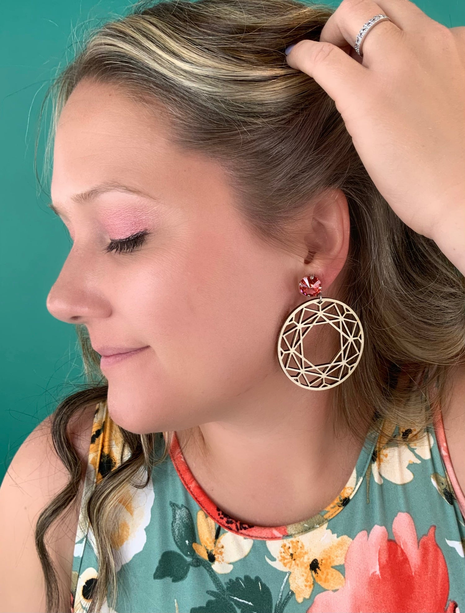 Natural Wood Coral Earrings