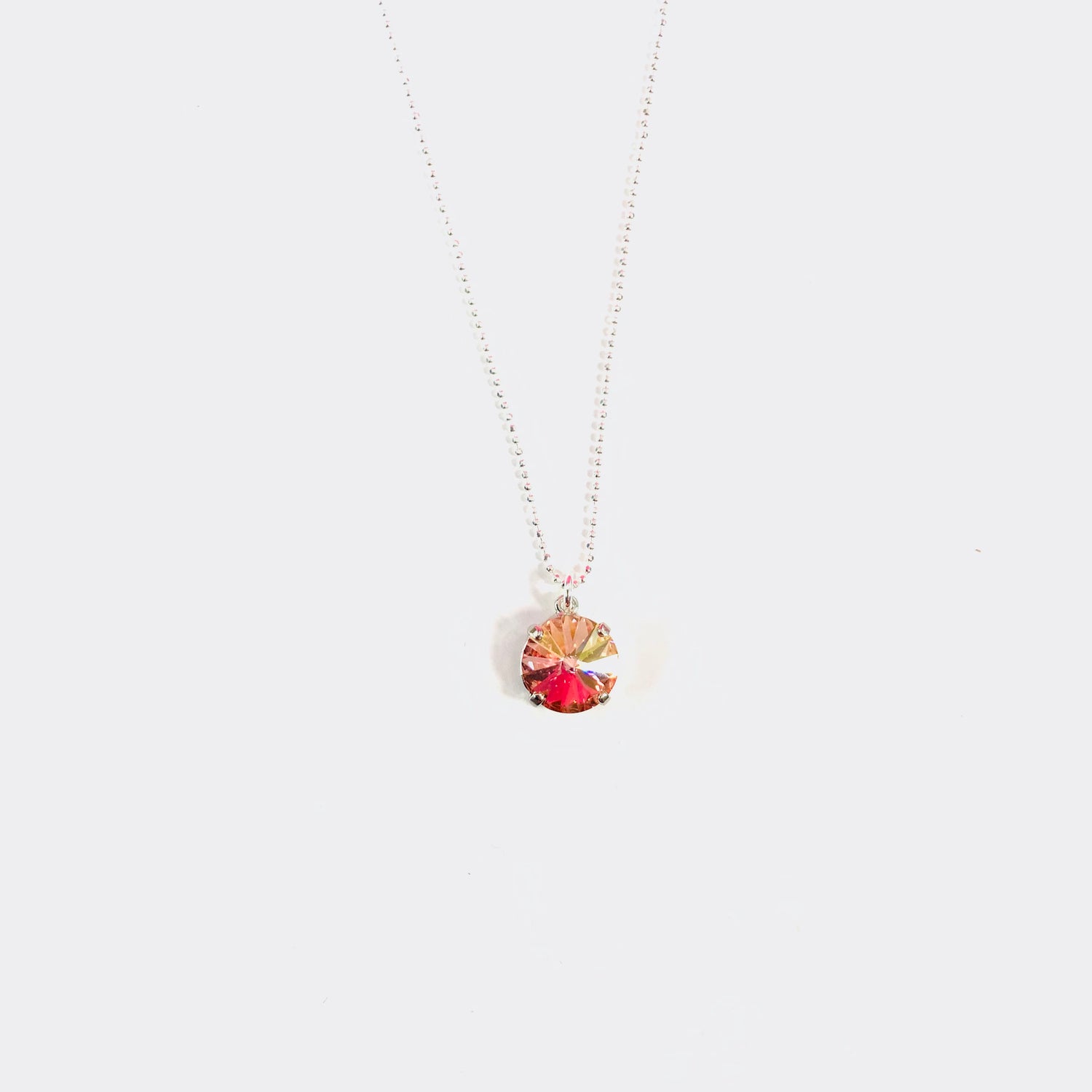 12mm Simple Pendant Necklace in Rose Champagne