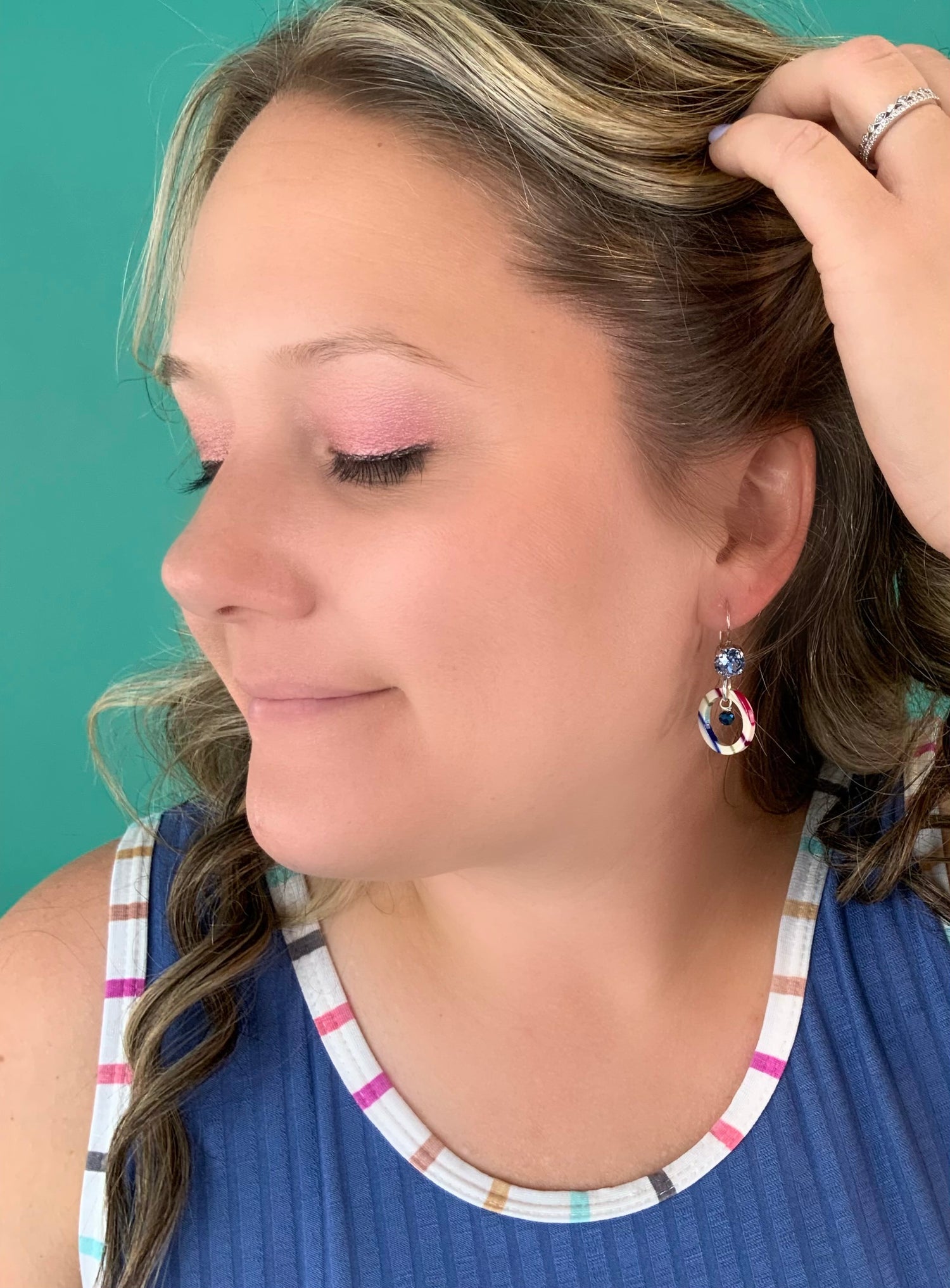 Colorful Stripe Drop Earrings