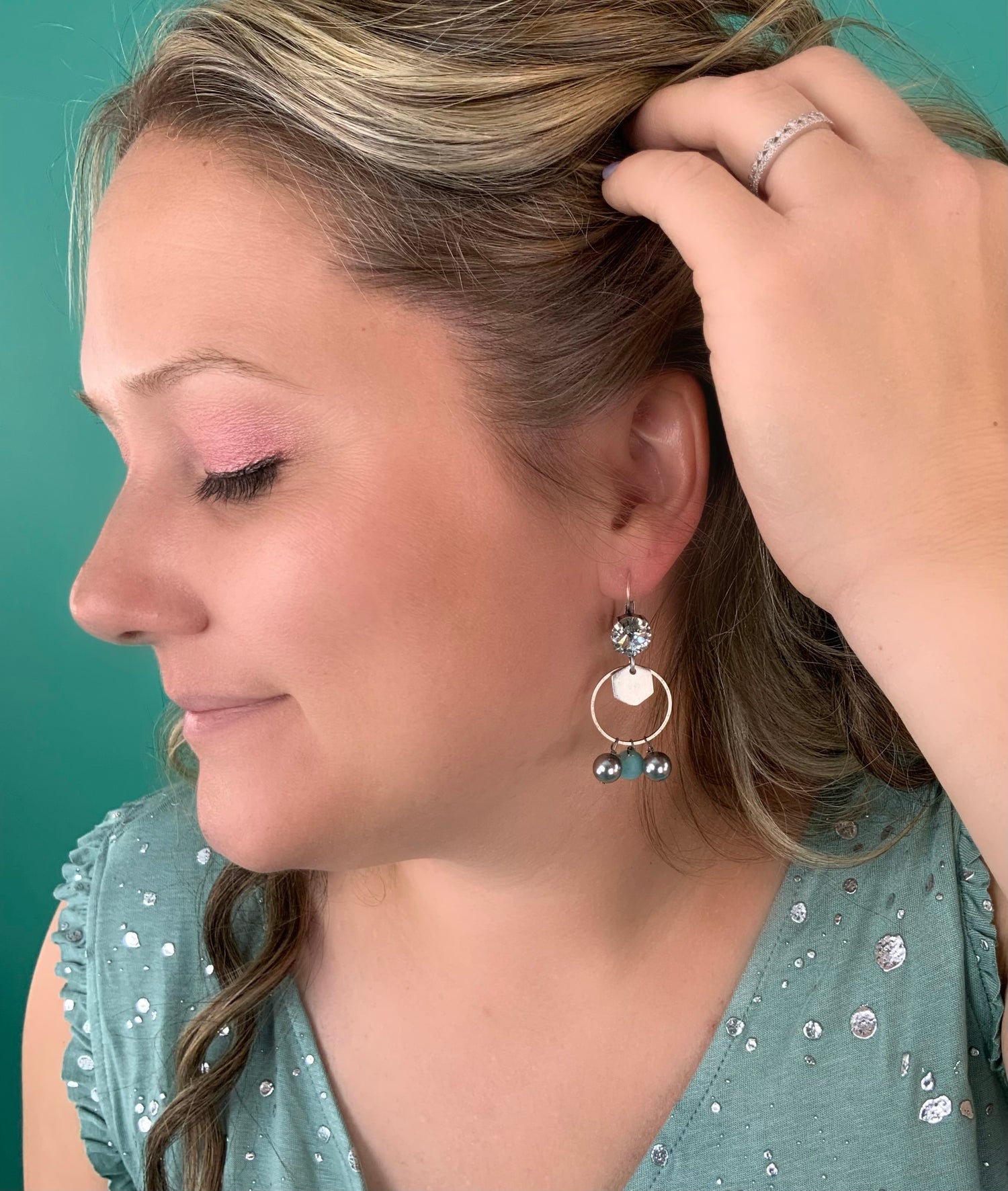 Minty Bling Earrings