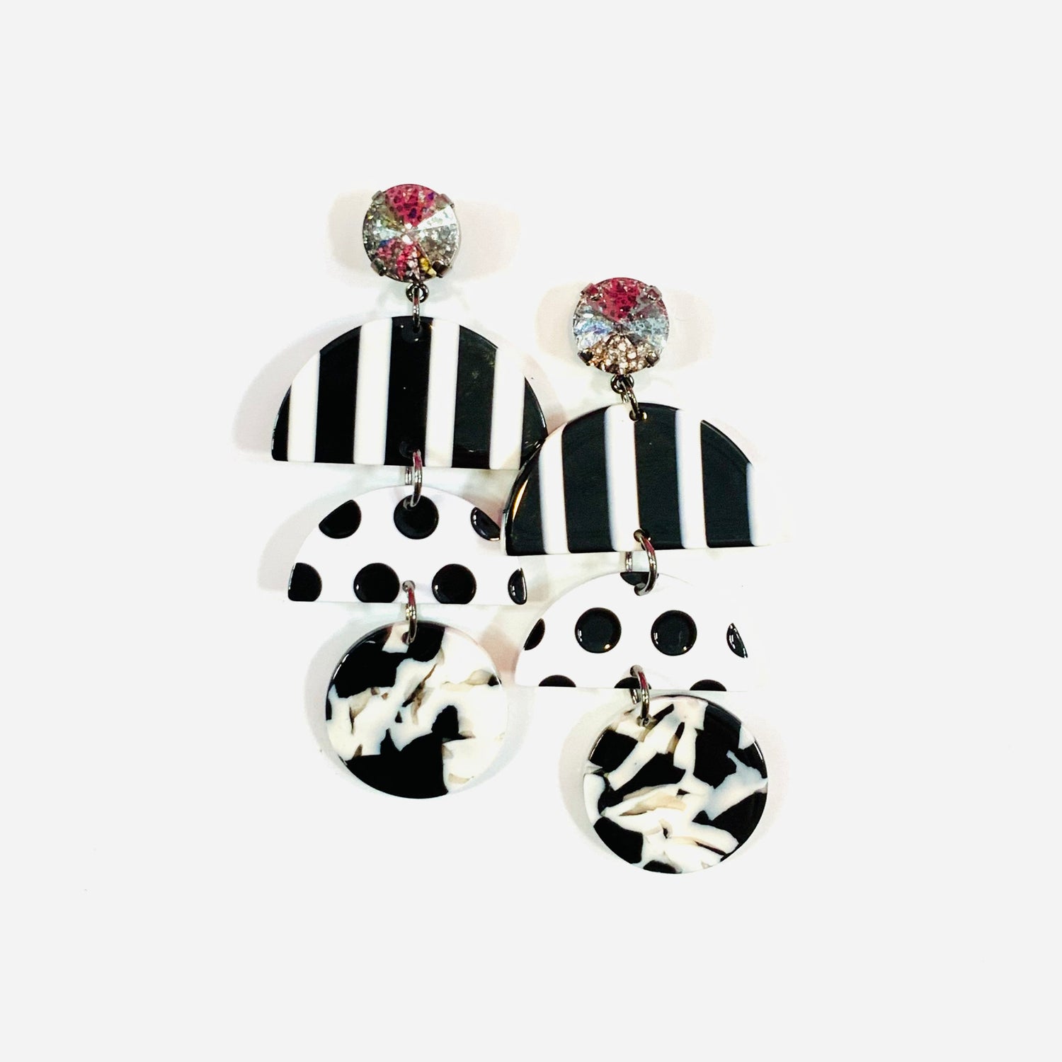 Abstract Black + White Earrings