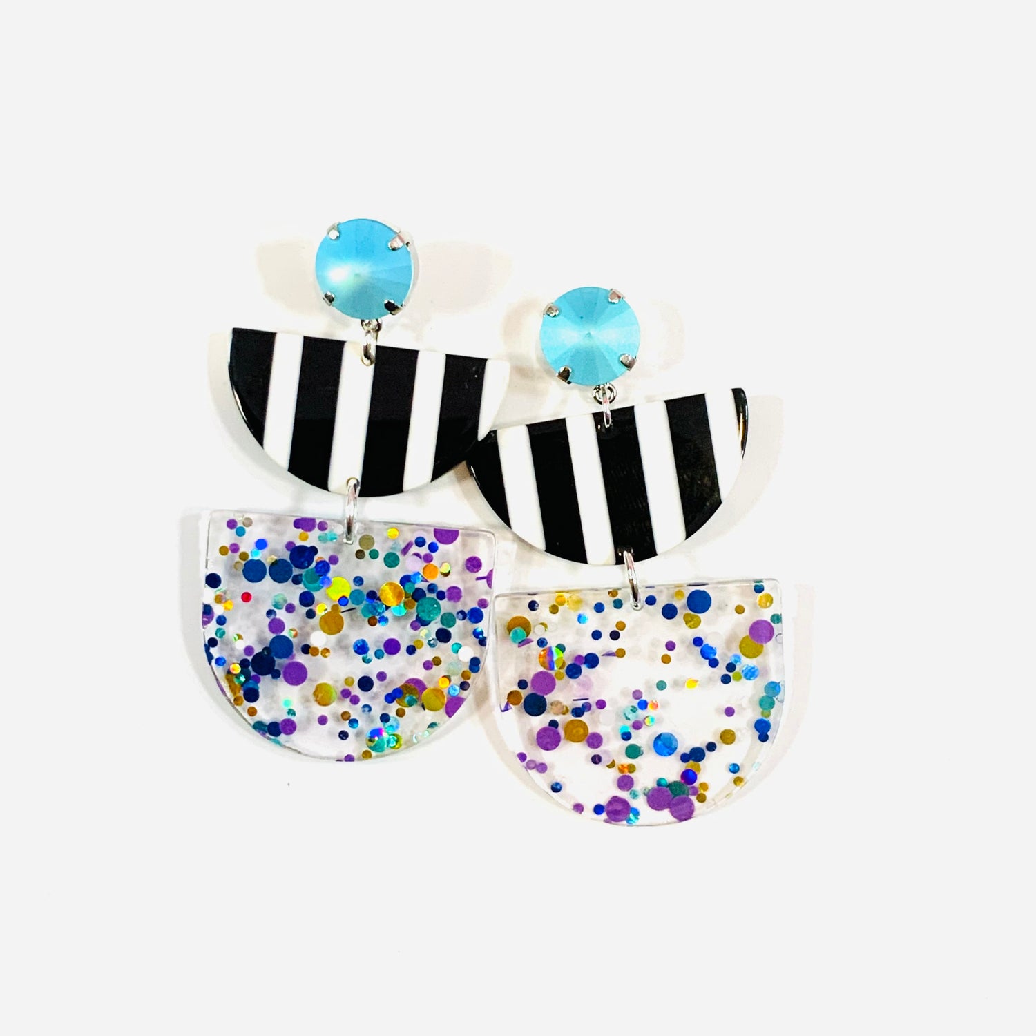 Blue + Purple Confetti Earrings