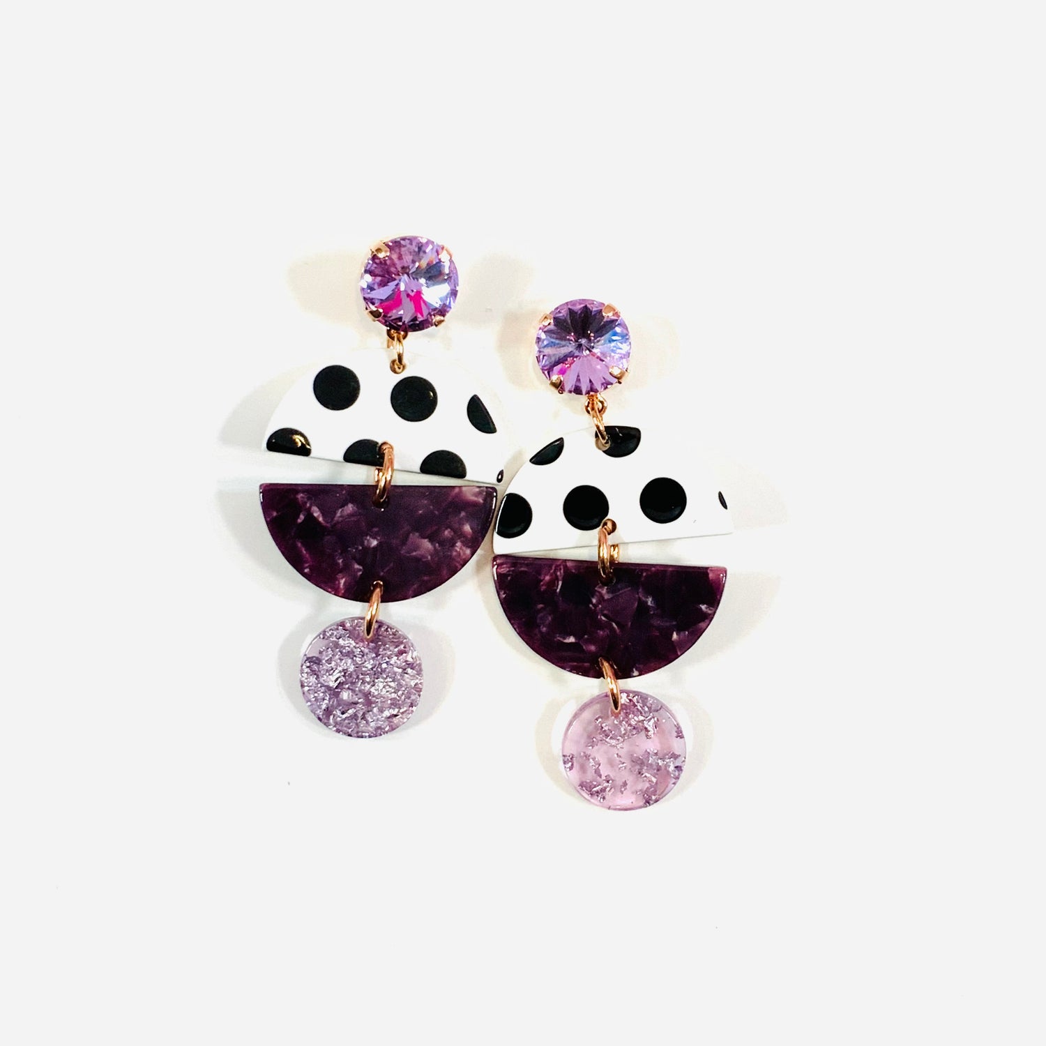Rose Gold Purple Paradise Earrings