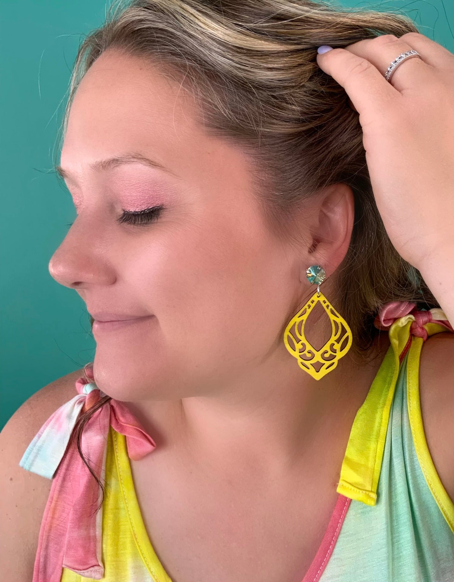 Hello Sunshine Wood Earrings