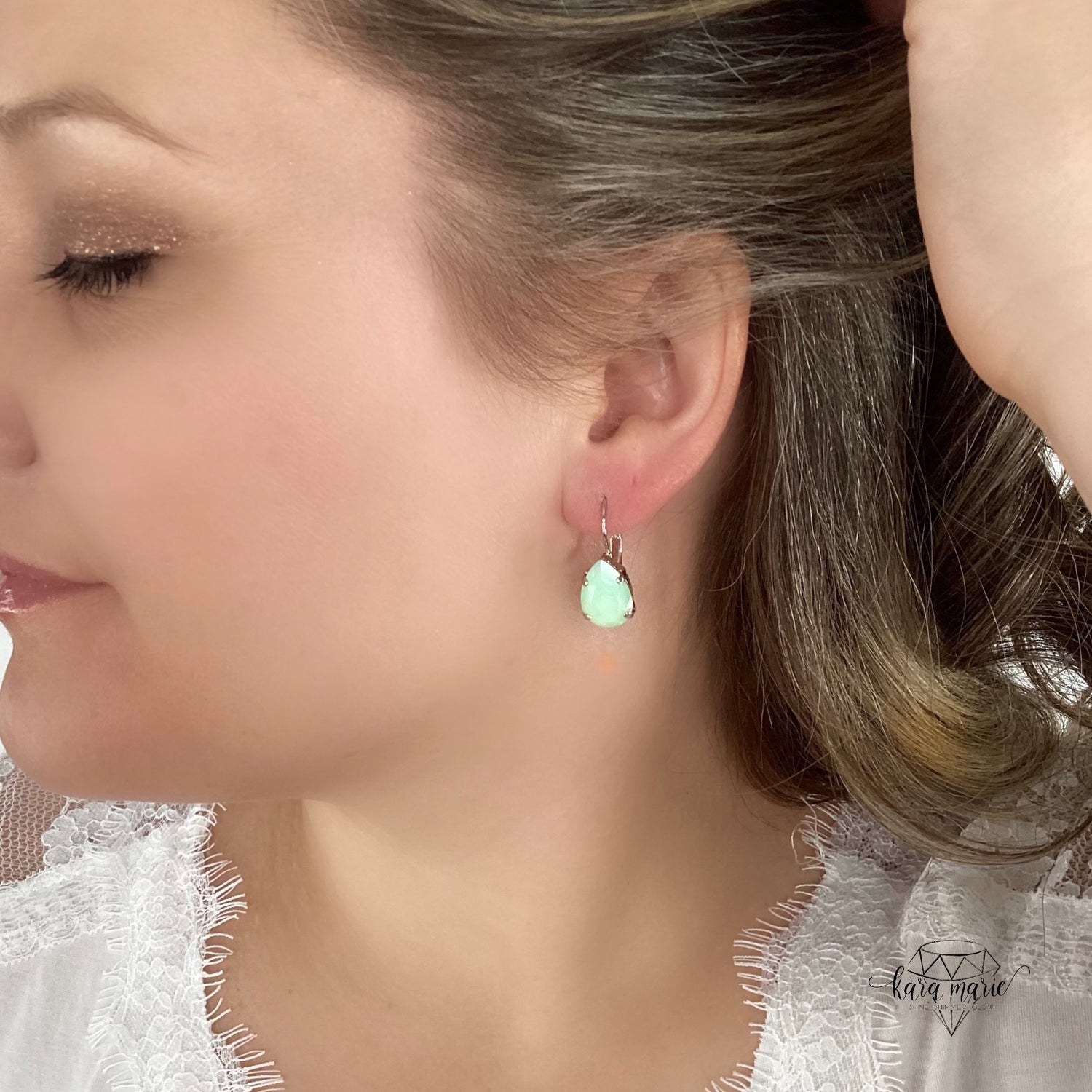 14mm Pear Drop in Chrysolite Opal