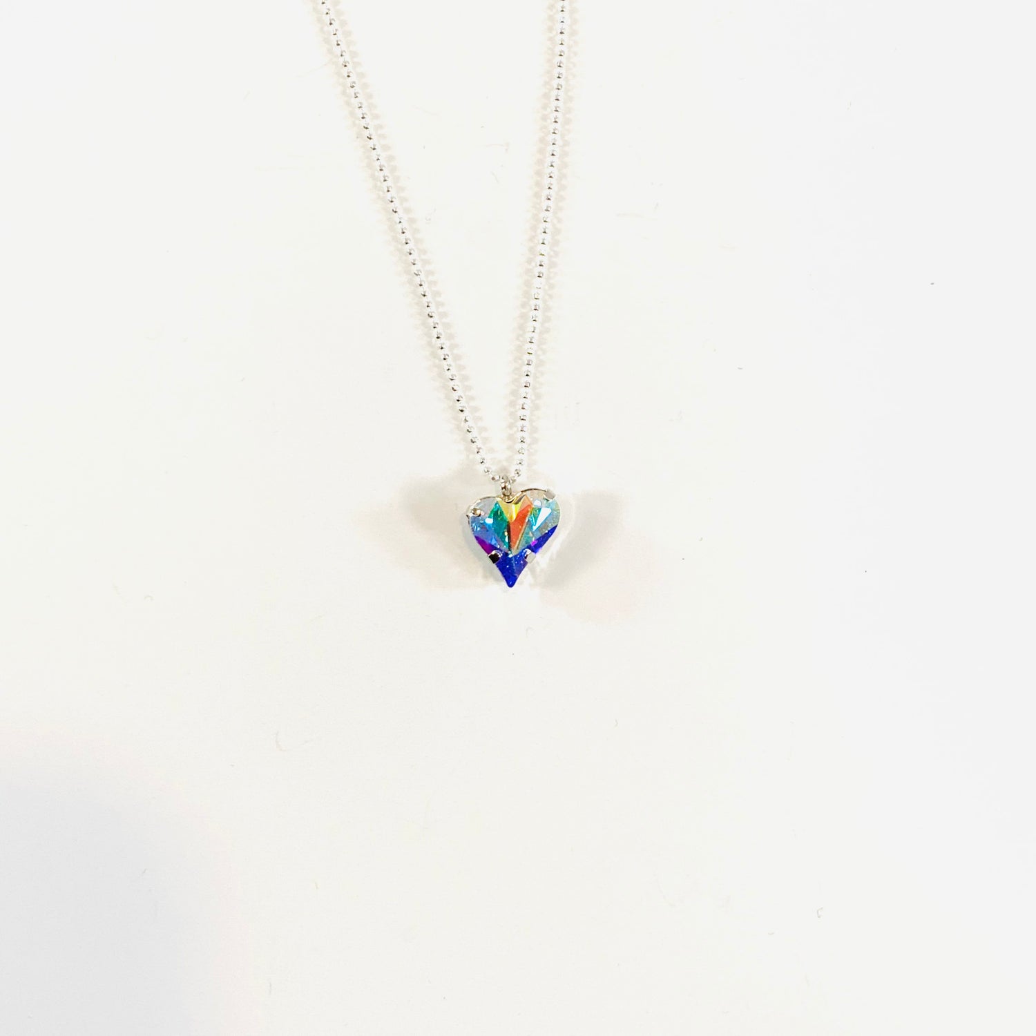 Asymmetrical Heart Necklace in AB - KaraMarie