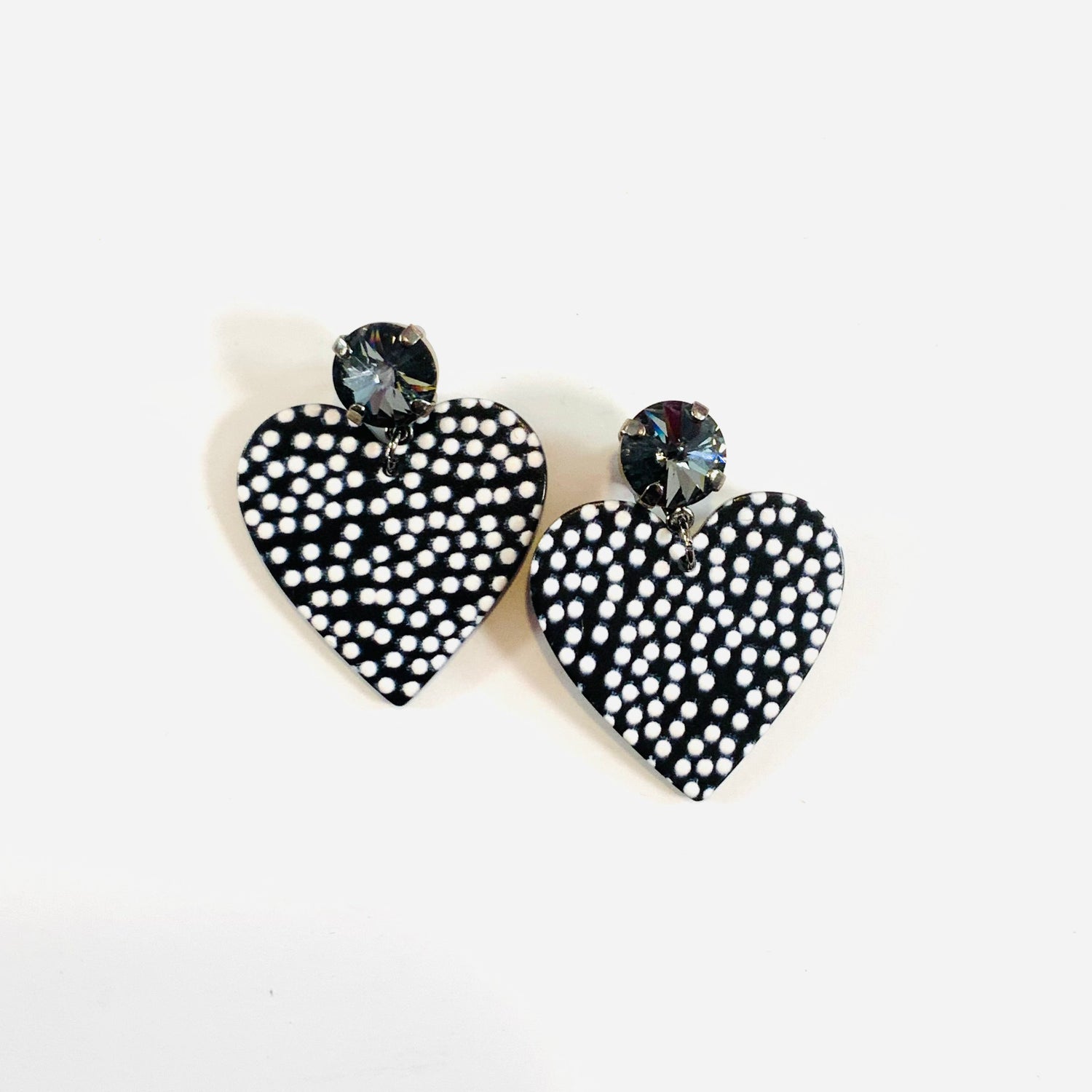 Polka Dot Heart Earrings