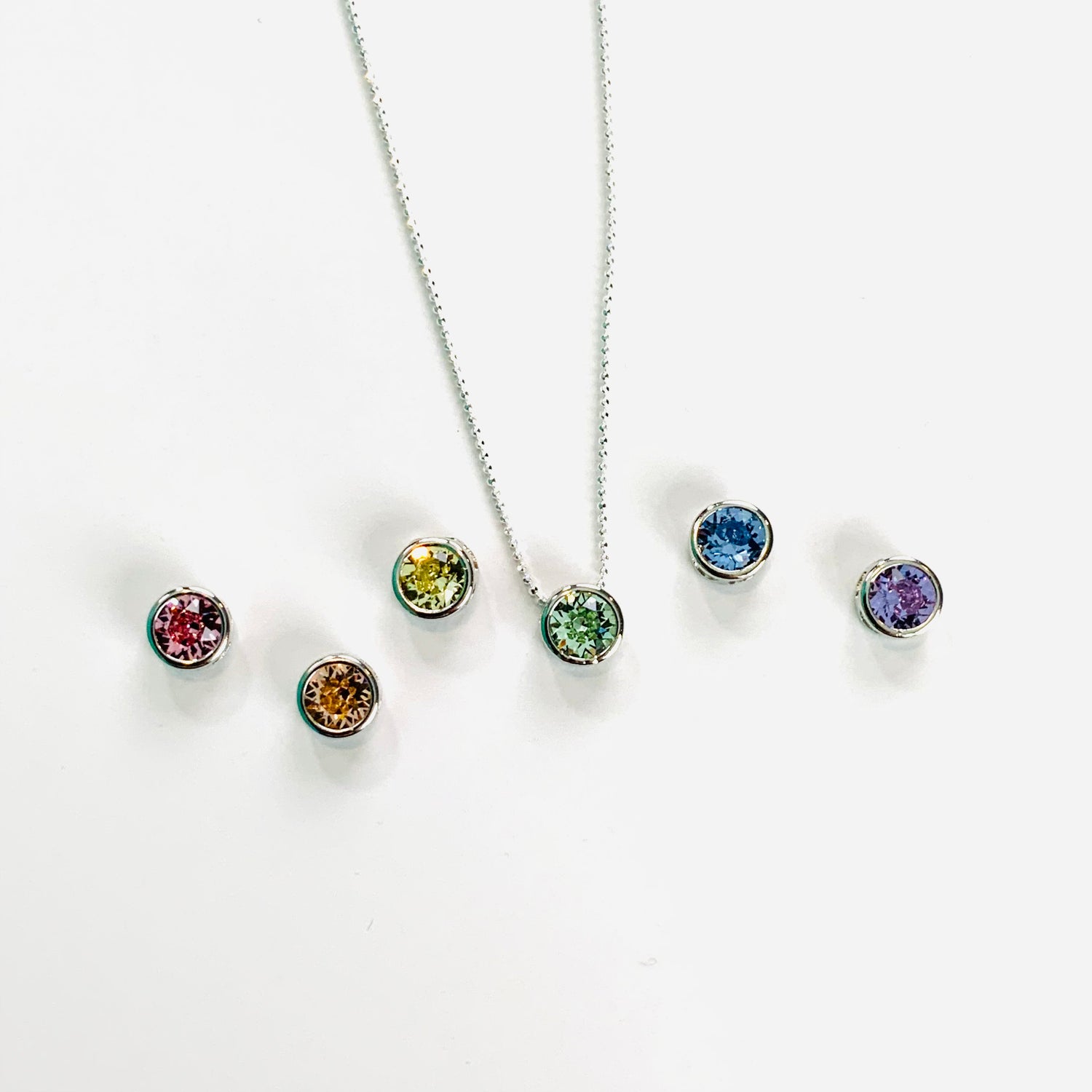 8mm Slide Pendant Necklace in Pastel Shades