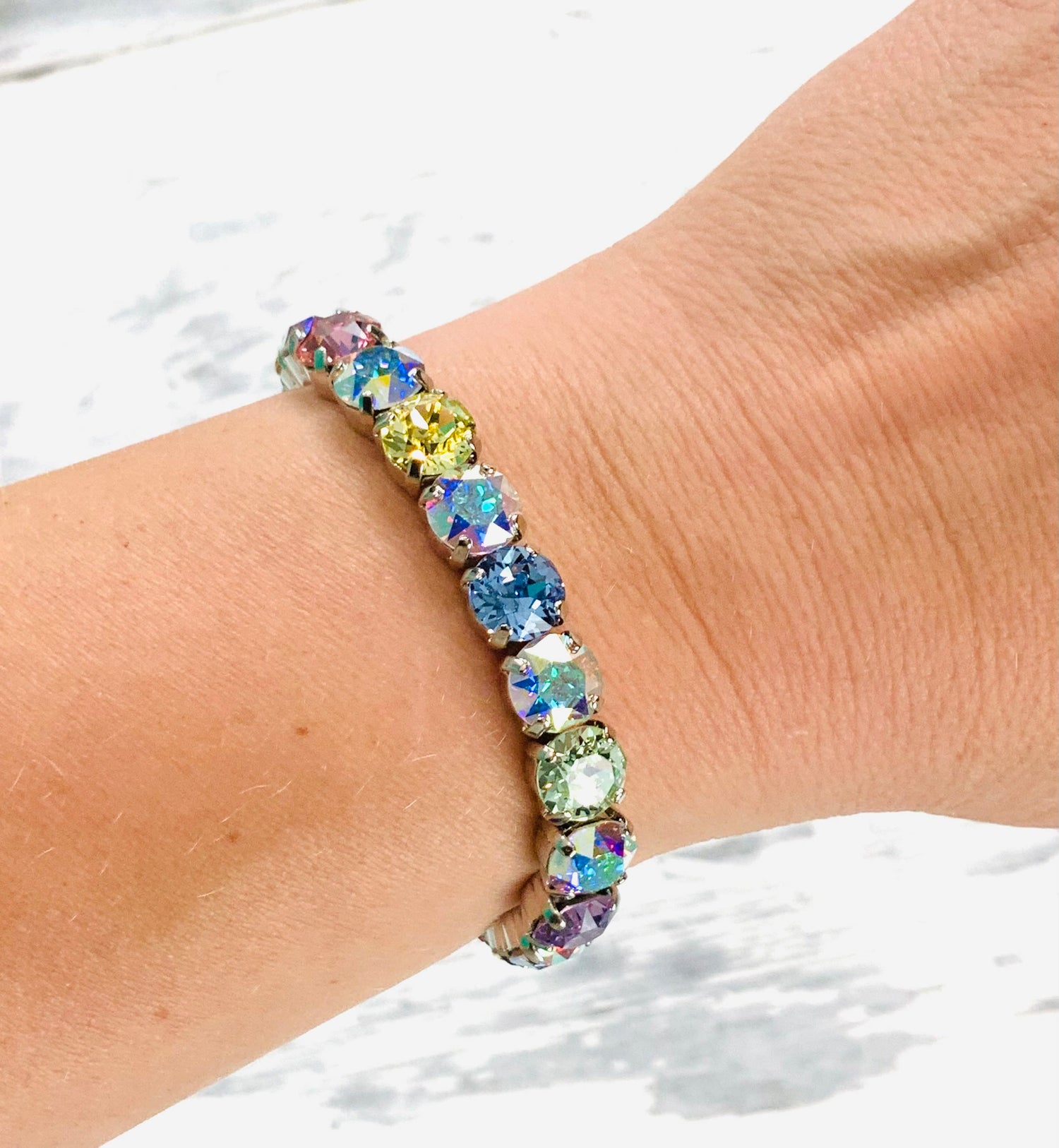 Diamonds Stretch Bracelet in Pastel Hues