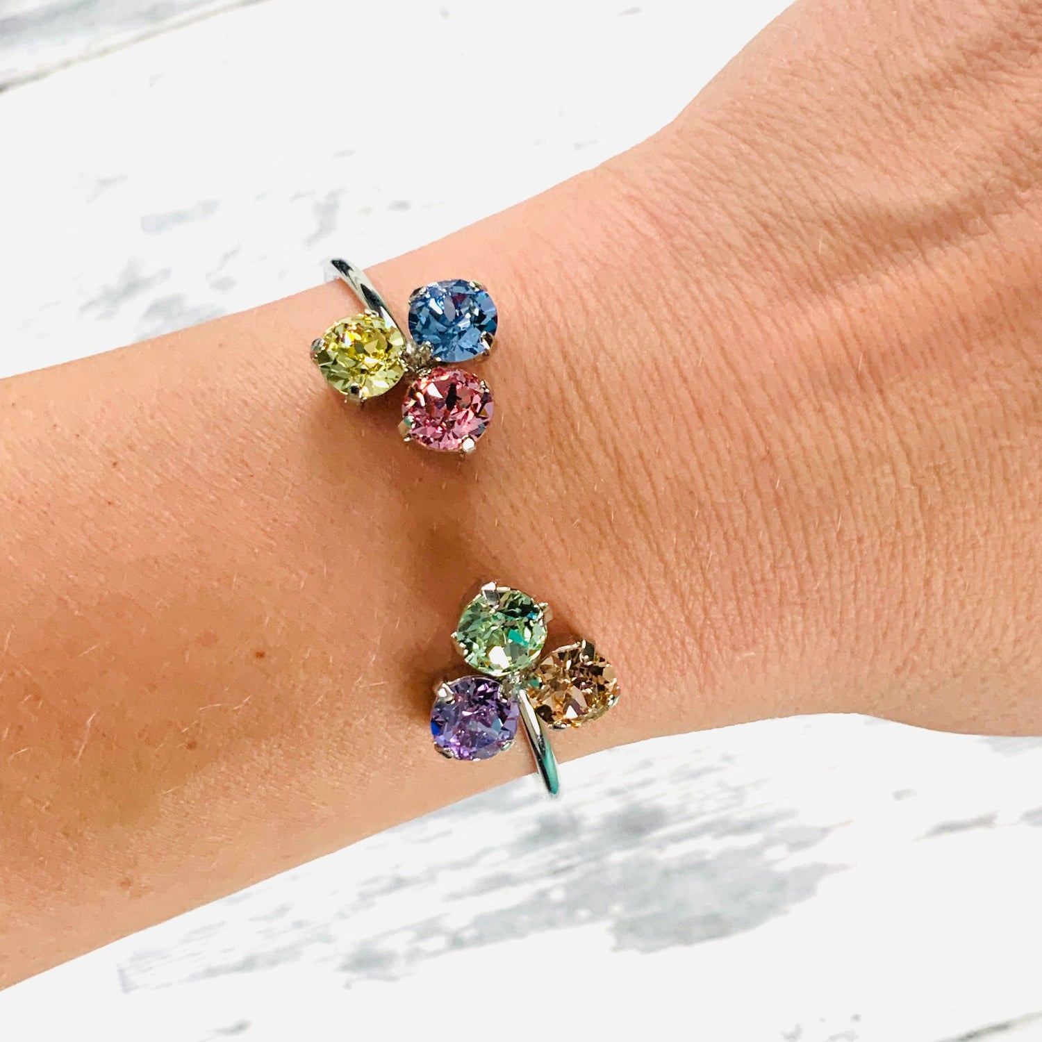 Triangle Open Top Bangle in Pastel Hues