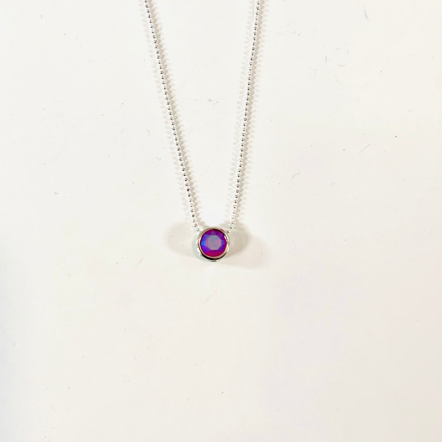 Simple Pendant Slide Necklace featuring Fuchsia Frost