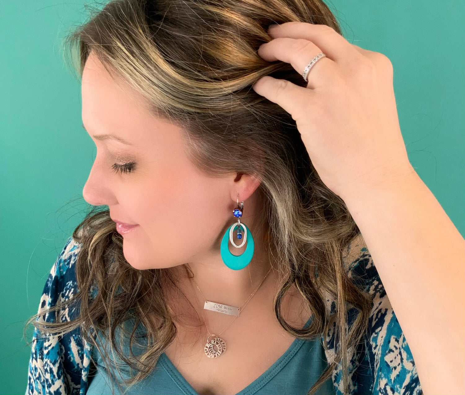Teal Sapphire Teardrop Earrings