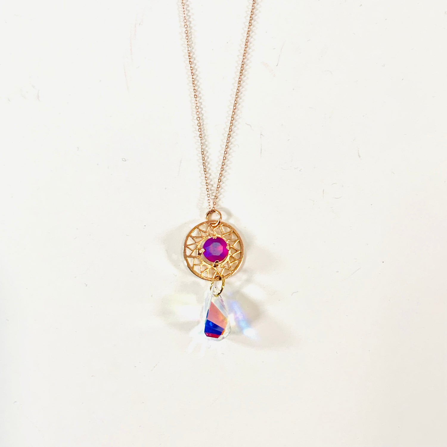 Rose Gold Dreamcatcher Helix Necklace