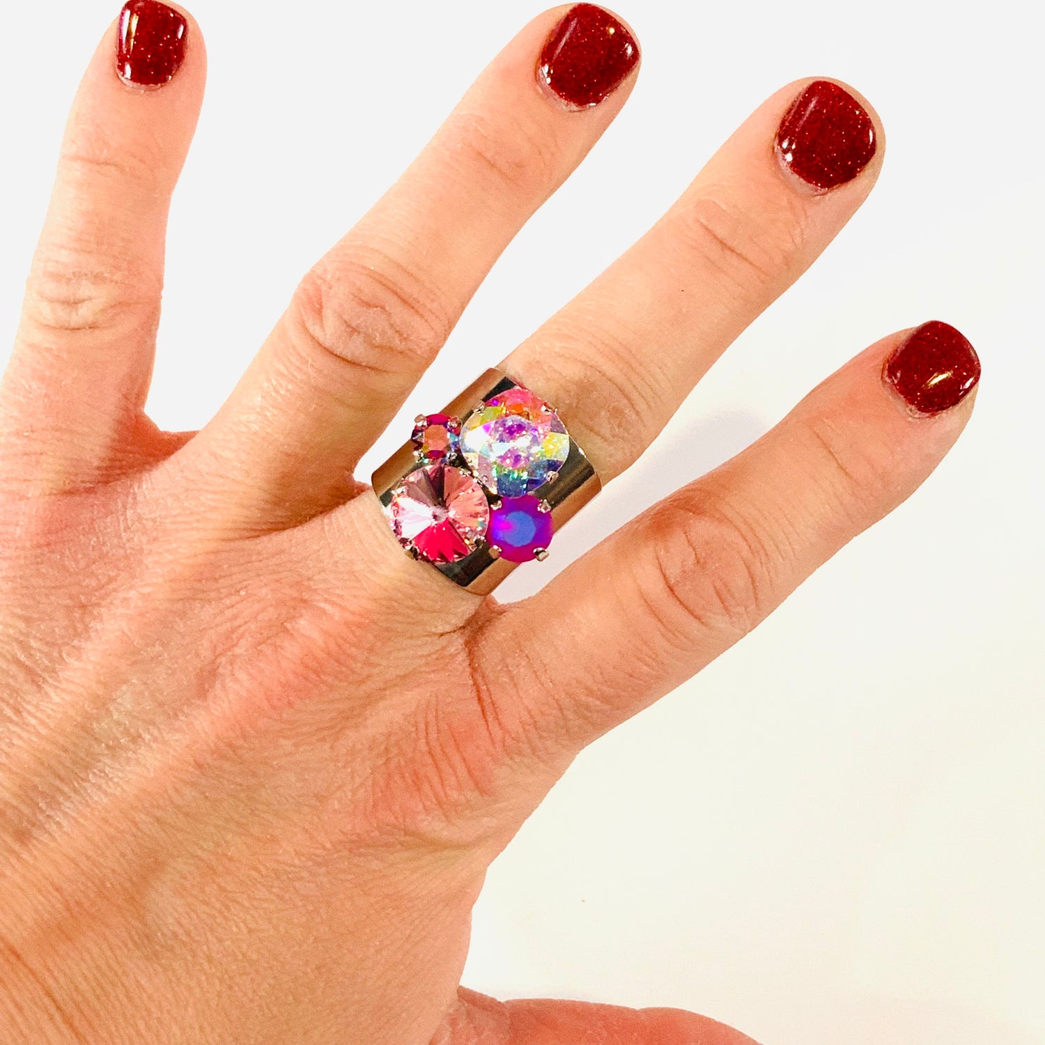 Cluster Ring featuring Fuchsia Frost