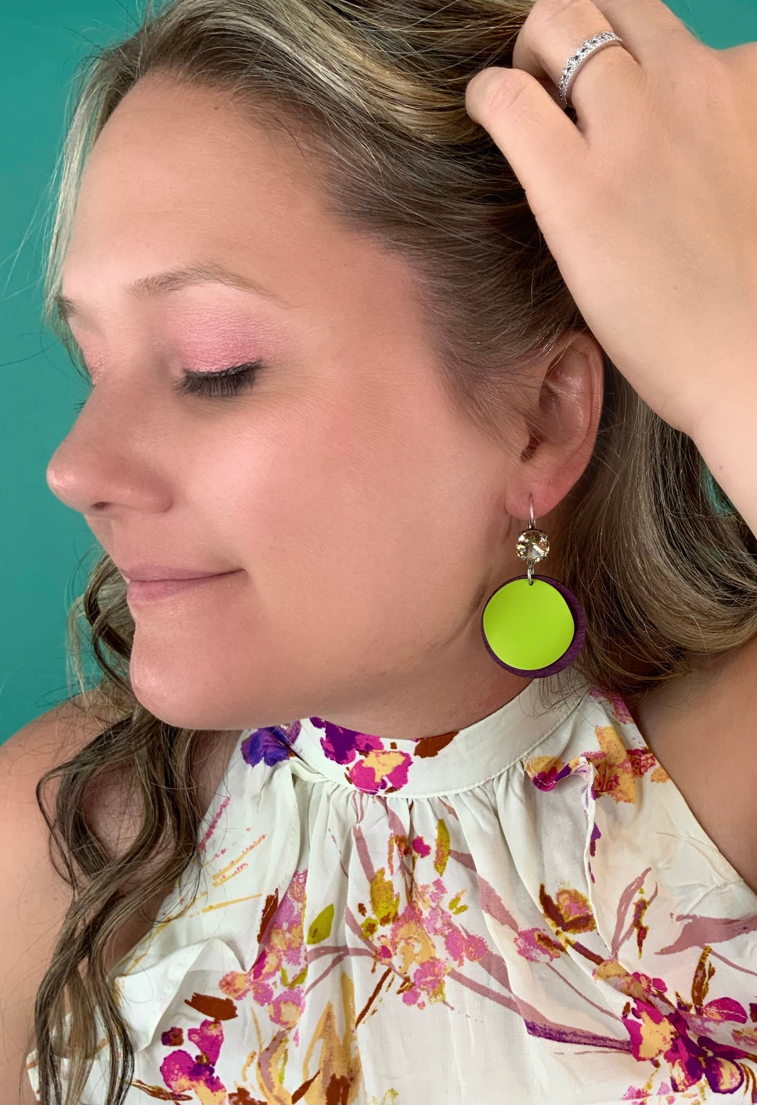 Green Wave Drop Earrings