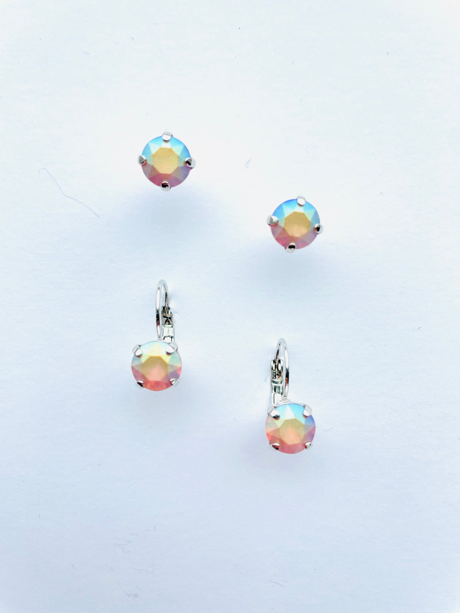 8mm Drop OR Post in Blush Rose Pastel