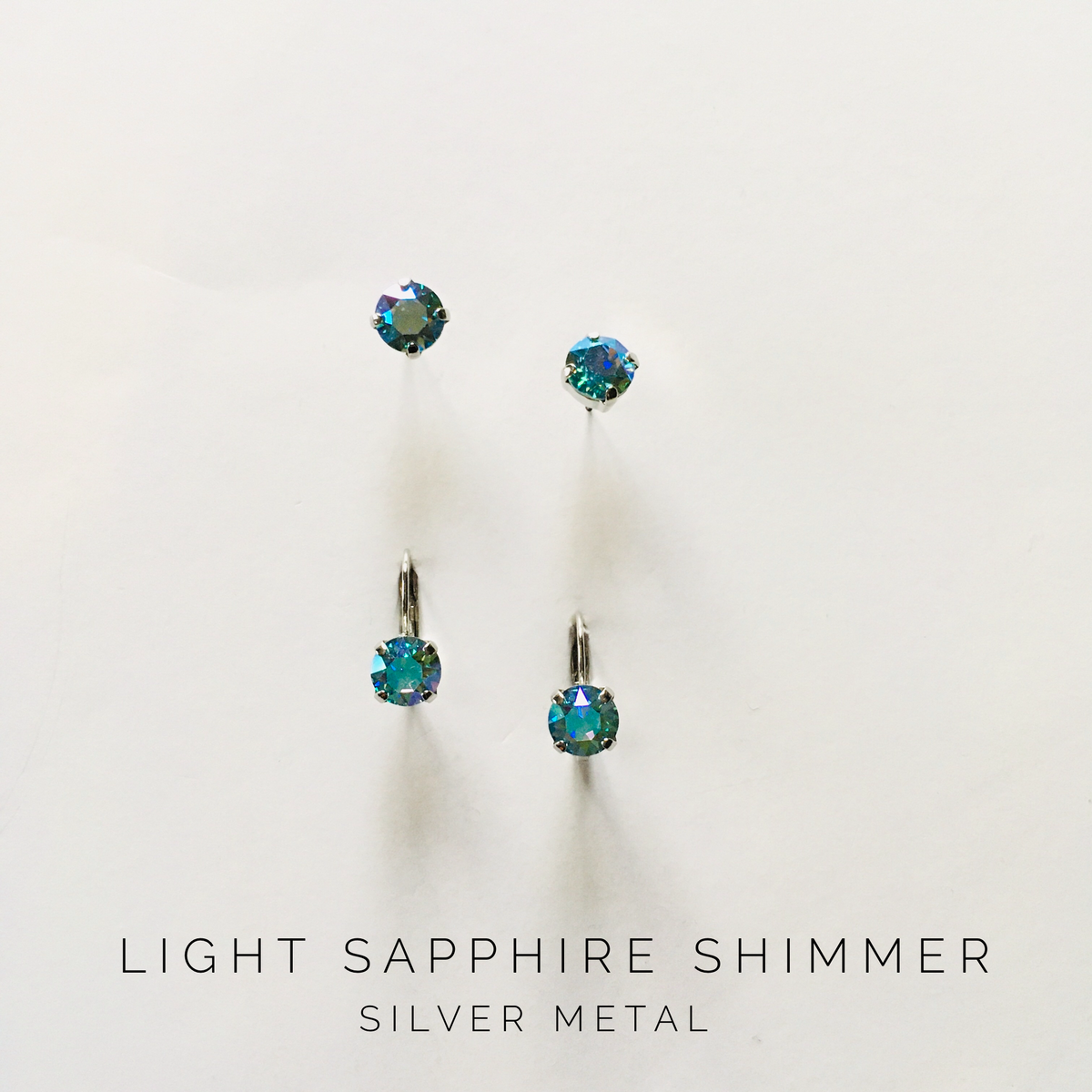 8mm Drop OR Post :: Light Sapphire Shimmer - KaraMarie