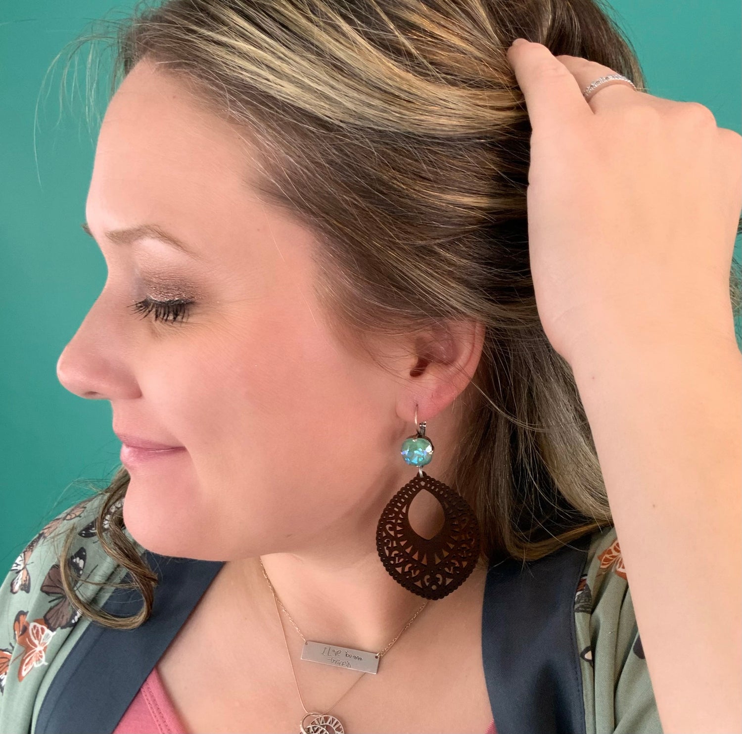 Boho Filigree Wood Earrings