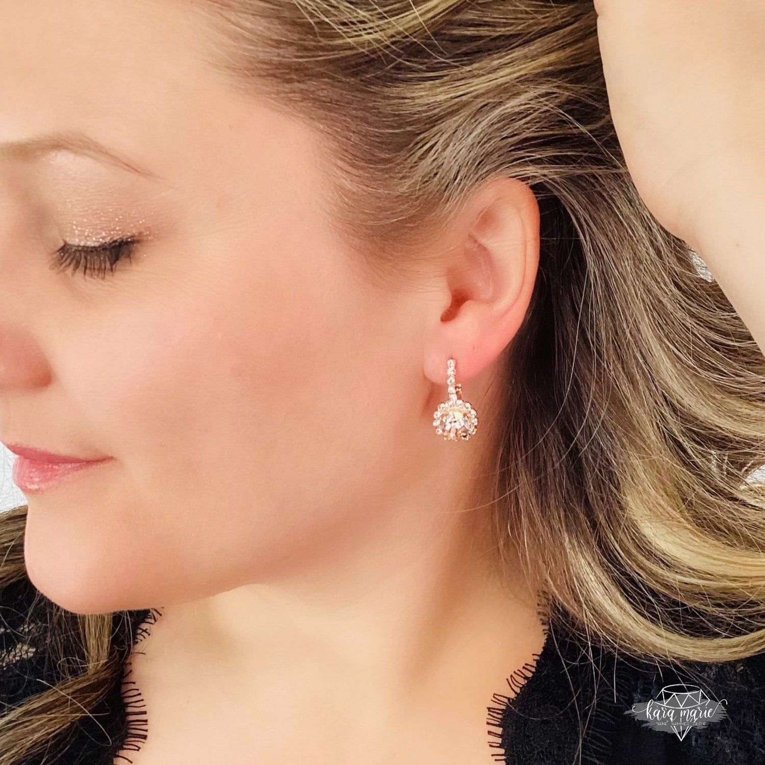 Daisy Drop Earring in Silk x Rose Gold Metal