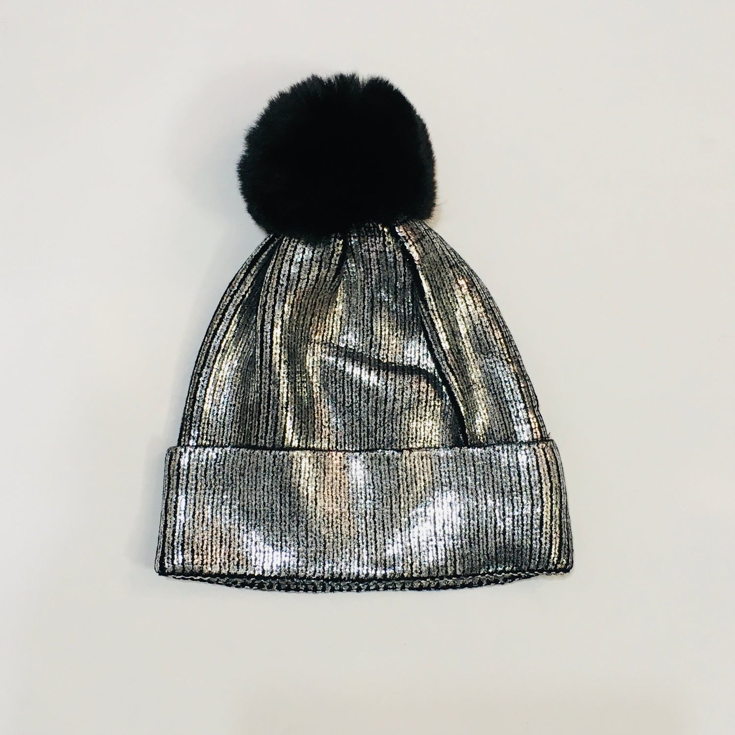Metallic Pom Hat