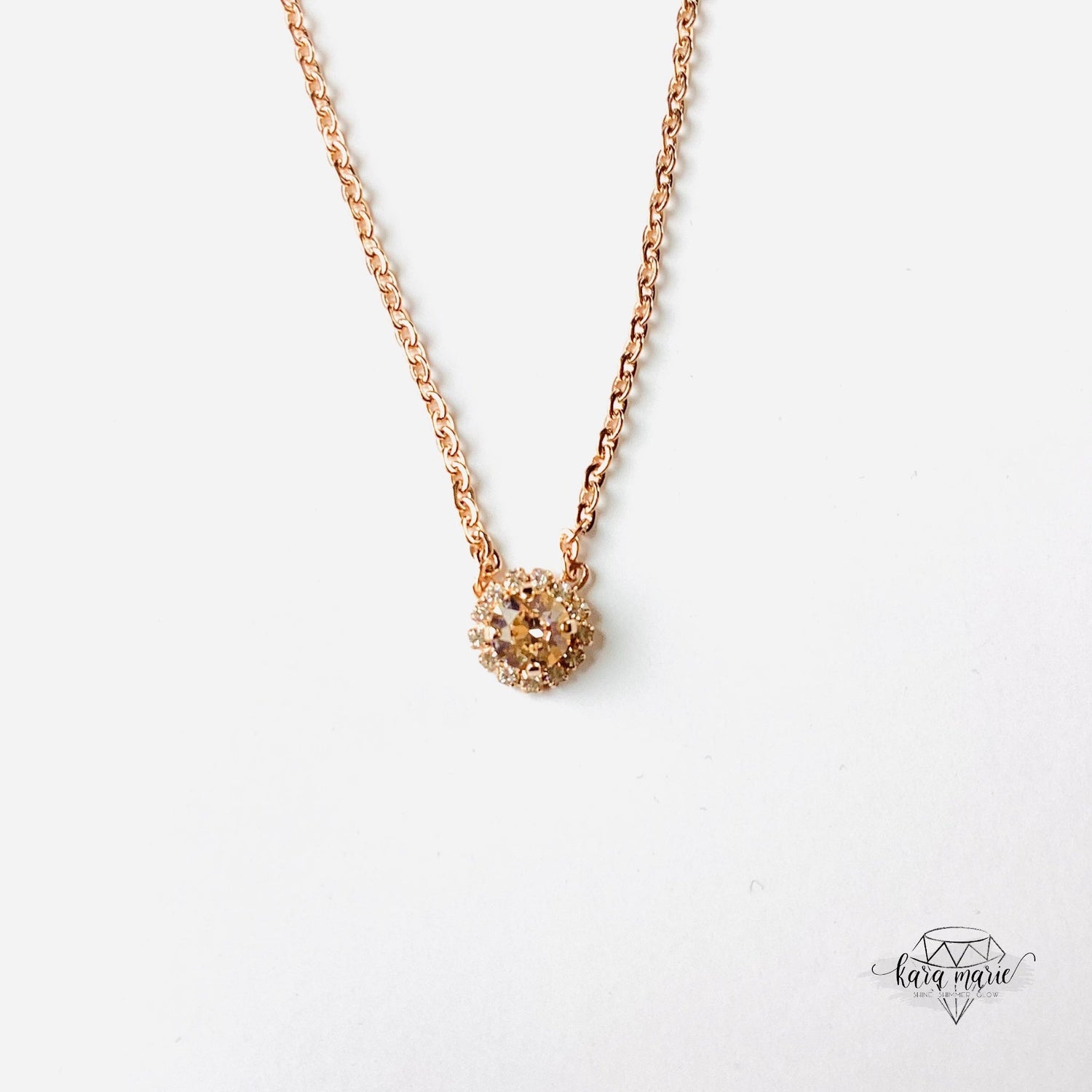 Daisy Necklace in Silk x Rose Gold Metal