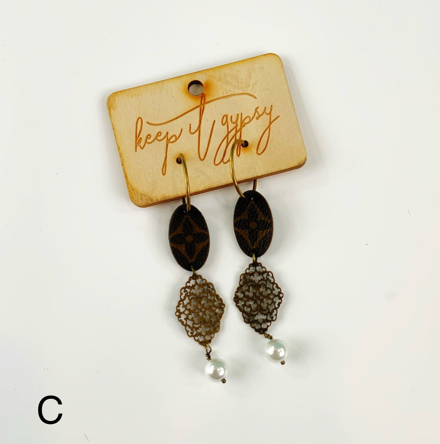 Upcycled LV Earrings