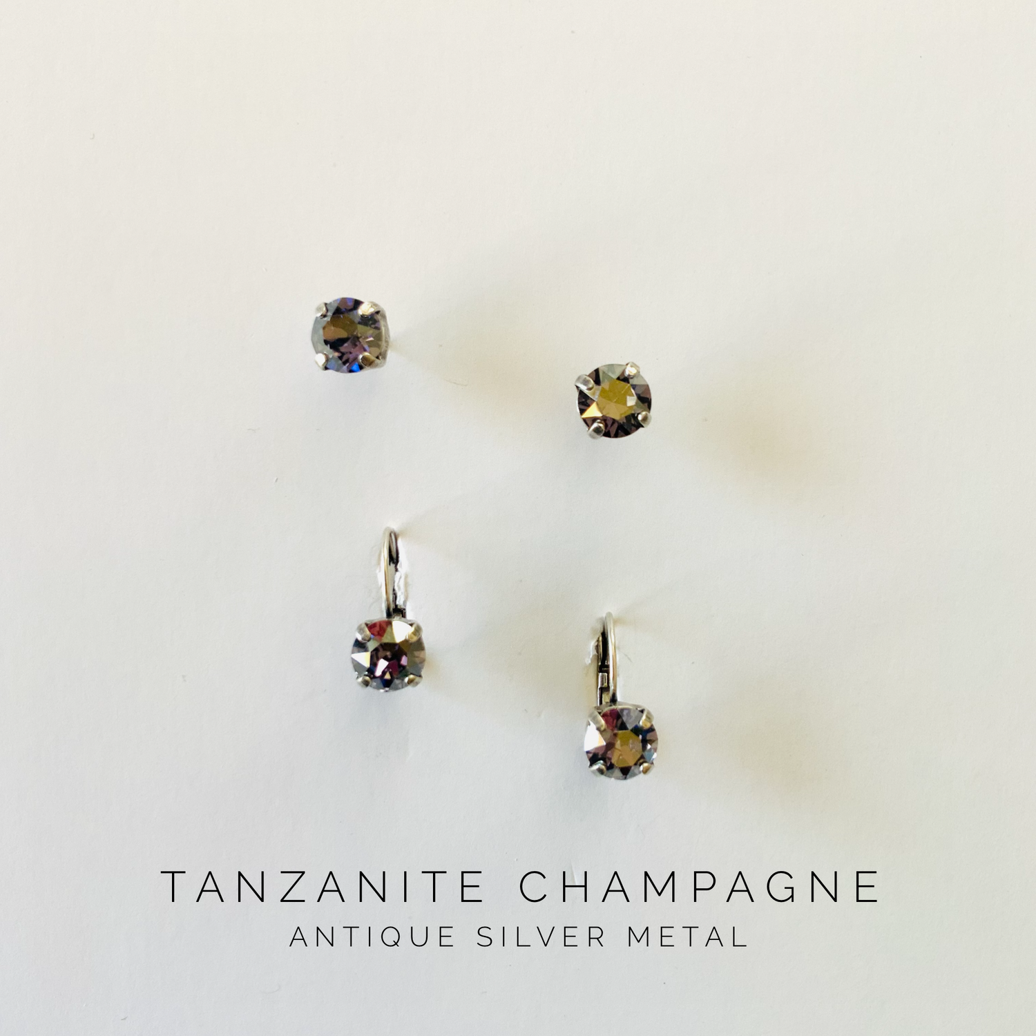8mm Drop OR Post Earring in Tanzanite Champagne - KaraMarie