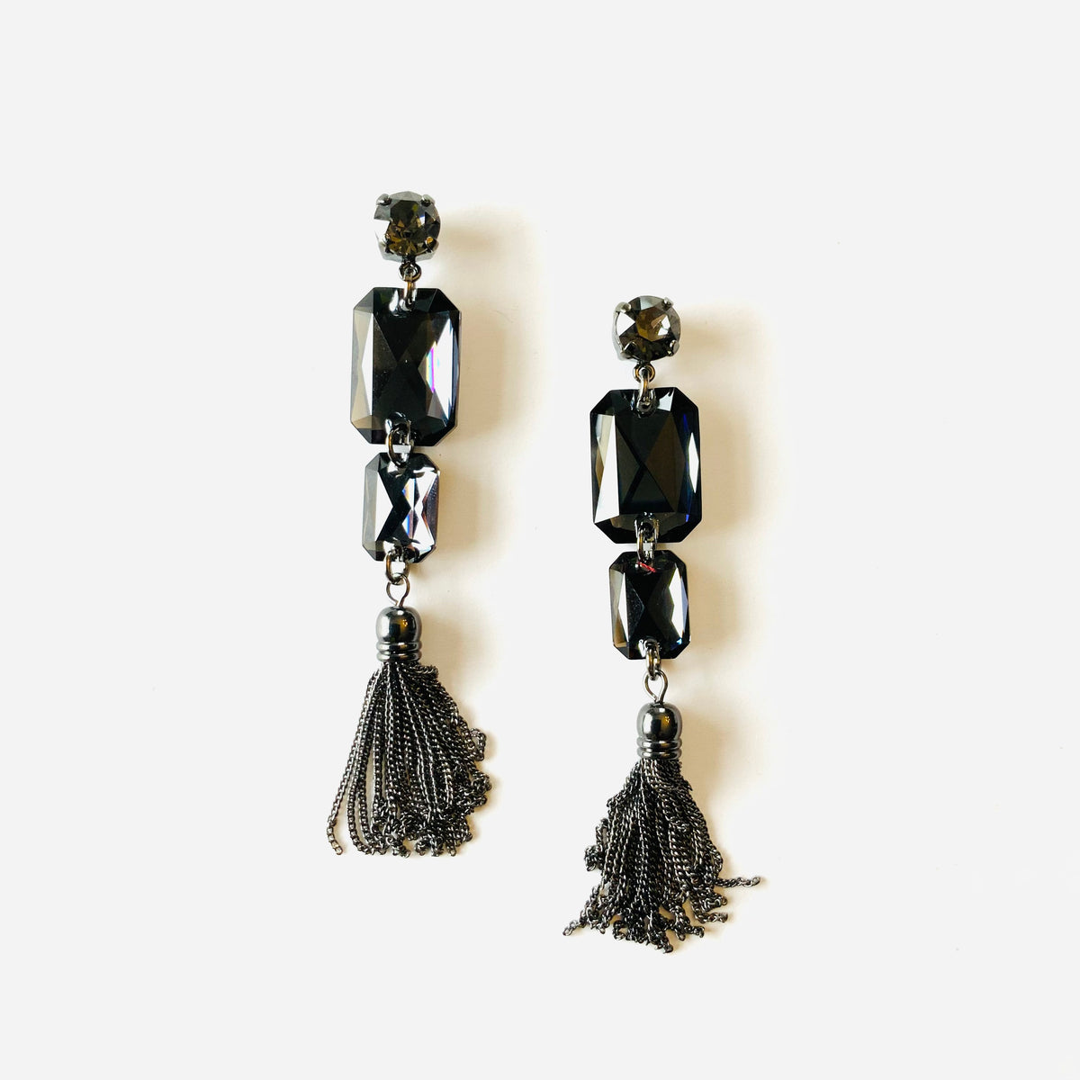 Silver Night Tassel Earrings - KaraMarie