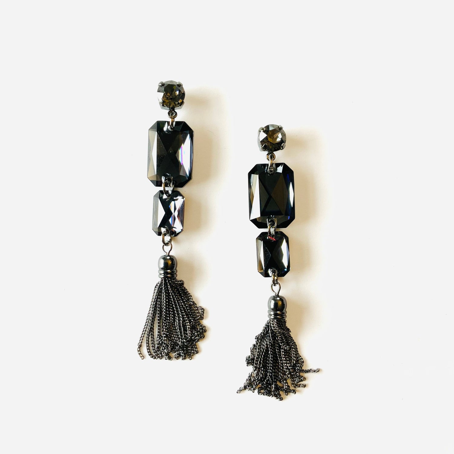 Silver Night Tassel Earrings - KaraMarie
