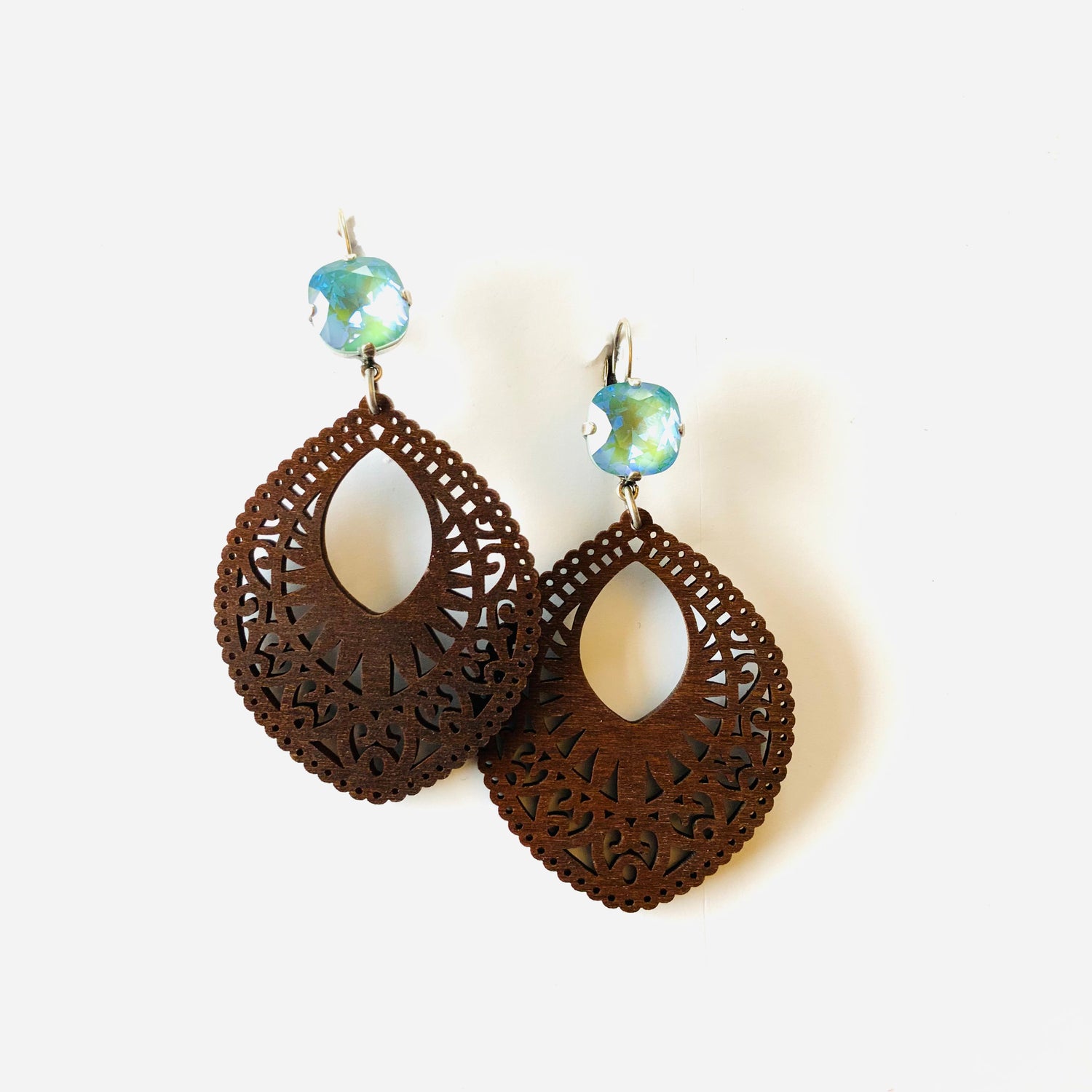 Boho Filigree Wood Earrings